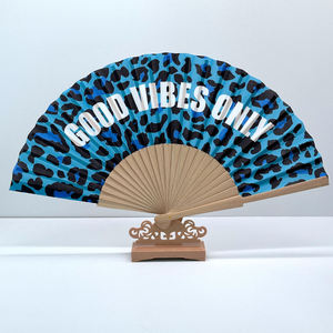 <b>Personalised</b> Custom Printed Bamboo Wooden Folding Clack Hand <b>Fan</b> Logo for Women Man Festival Parties Rave Accessories - Product Image 2