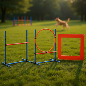 Equipo de entrenamiento de agilidad para perros Vevor, juego de 4 piezas con obstáculos, anillo de salto y caja de parada para suministros de entrenamiento de mascotas - Product Image 2