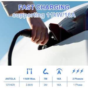 Câble de recharge EV Antela Type 2 11 kW 16 A 7 m triphasé pour voitures électriques avec étui de transport - Product Image 6