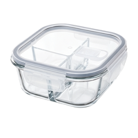 Contenants de stockage multifonctionnels en verre borosilicate résistant à la chaleur, très demandés, pour le déjeuner et les aliments