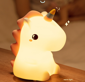 USB Rechargeable Unicorn Silicone Night <b>Light</b> RGB Touch Control LED Lamp for Kids Bedroom <b>Sleeping</b> - Product Image 1