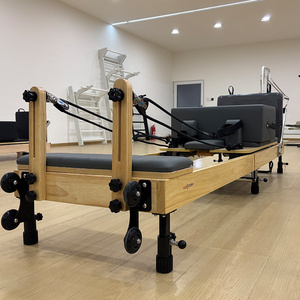 Cama de Pilates Plegable de Madera Resistente con Estructura de Acero y Acolchado para Entrenamiento de Core, Ideal para Estudio de Pilates y <span class=keywords><strong>Yoga</strong></span>, en Oferta - Product Image 1