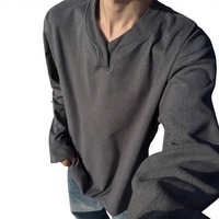 300g Schwerer Samt Atmungsaktiver V-Ausschnitt Langarm-Pullover Herren Winter Cleanfit Amerikanische Modemarke Basis-Shirt Sweater