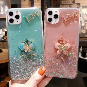 Foil Emas Glitter Butterfly Cukup untuk iPhone 11 Pro XS Max XR X 8 7 6 Plus Samsung s10 S20 Ultra Huawei P40 Pro