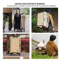 Valise latérale multifonctionnelle en polycarbonate avec roulettes escamotables, utilisable comme table, pour voyages