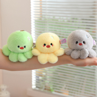 Boneka Gurita Emosional Plush Baru, Gantungan Kunci Tas, Hadiah Ulang Tahun Anak, Cincin Kunci Gurita Lembut Warna-warni