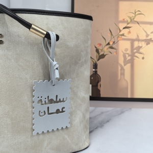 Fashion PU Leather Arabic Alphabet Charm Pendant Keychain Portable Middle Eastern <b>Car</b> <b>Mirror</b> Decoration Promotional Ramadan Gift - Product Image 3