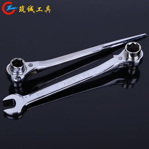Quick Release Double-ended Chrome-plated Ratchet <b>Wrench</b> Metric Hex Industrial Grade 45 Steel Linyi Shandong - Product Image 1