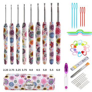 Ensemble de 14 crochets à poignée souple en TPR, motif cachemire, <span class=keywords><strong>pour</strong></span> tricot de pulls et <span class=keywords><strong>écharpe</strong></span>s, norme américaine - Product Image 4