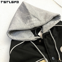 Chaqueta Varsity Vintage para Hombre, Ecológica, de Invierno, con Logotipo Personalizado Bordado en Chenille en la Parte Delantera, Cuello Alto, con Capucha, Impermeable y Reversible