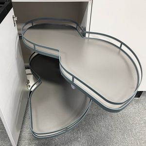 Modern 2-Shelf Swing Tray Lazy Susan with Soft-Close for Blind Base <strong>Corner</strong> Cabinets Le-Mans <strong>Corner</strong> <strong>Unit</strong> - Product Image 3