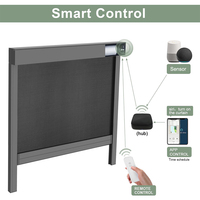 Persianas Enrollables con Protección UV y Antiviento, 100% Opacas, con Pantalla Eléctrica Integrada, Control Remoto Inalámbrico con Sensor Inteligente para Ventanas Corredizas