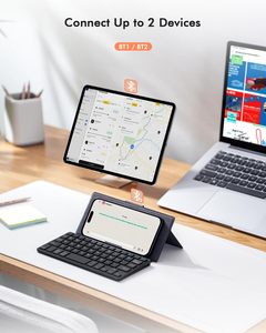 Siêu Ánh Sáng Mini Bàn Phím Xách Tay Porket Kích Thước Bàn Phím Bt 2.4G Không Dây Cho Android IOS Cửa Sổ Samsung Galaxy Z Gấp Với Đứng - Product Image 4