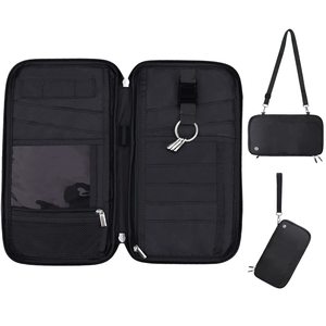 Portefeuille de voyage familial anti-RFID robuste pour 4 passeports, organiseur de documents sécurisé pour le voyage - Product Image 1