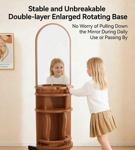 Miroir pleine longueur intégré pour coiffeuse domestique, miroir de maquillage rotatif haute définition pour chambre à coucher - Product Image 6