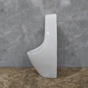 Urinoirs suspendus en céramique Super Mall Hotel Modern Sensor, sans eau, <span class=keywords><strong>avec</strong></span> robinet de chasse mural, vis d'installation incluses - Product Image 5