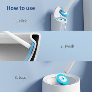 Cepillo de <span class=keywords><strong>Inodoro</strong></span> Desechable de Diseño Exclusivo, Mango Largo, Ecológico, Recargable, Cabezal de Esponja de PP Fácil de Cambiar, Color Blanco CQT - Product Image 5
