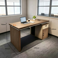 Bureau intelligent avec armoire latérale verrouillable, prise de courant intégrée, port USB, poste de travail informatique en bois pour le lieu de travail