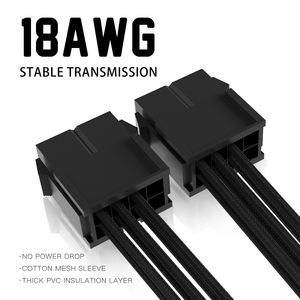 Asiahorse Tùy Biến Mod PSU Tay Áo Đóng Ống Đồng Bên Trong Core 12pin 18AWG 350Mm Splitter Cáp Cho Đồ Họa Adapter Trong Kho - Product Image 2