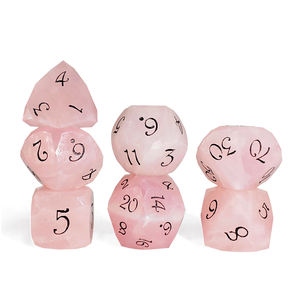 Juego de Dados de Cristal Multifacético Rosa Personalizados DND a <span class=keywords><strong>Precio</strong></span> de Mayoreo, Dados de Piedras Preciosas para Juegos de Rol - Product Image 5