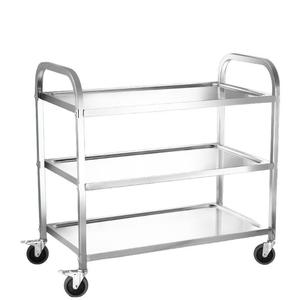 <span class=keywords><strong>Chariot</strong></span> à 2 niveaux amovibles en acier inoxydable 304 personnalisé pour hôtel, restaurant, exigences industrielles personnalisées - Product Image 2