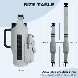 Grand sac de sport magnétique unisexe tendance avec fermeture éclair, poches pour bouteille d'eau et téléphone, 4 aimants intégrés, en polyester - Product Image 3