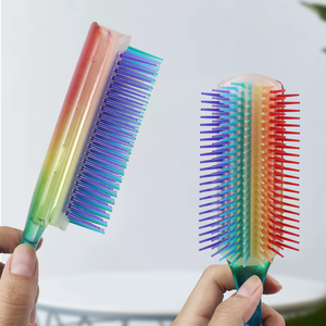 <span class=keywords><strong>Cepillo</strong></span> de peinado de arcoíris extraíble de fácil limpieza clásico con logotipo personalizado <span class=keywords><strong>cepillo</strong></span> de <span class=keywords><strong>pelo</strong></span> desenredante de 9 filas <span class=keywords><strong>cepillo</strong></span> <span class=keywords><strong>rizado</strong></span> <span class=keywords><strong>Denman</strong></span> - Product Image 4