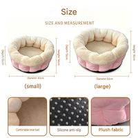 Coussin chauffant USB pour animaux de compagnie, en polaire douce, rond, type grotte, lavable, pour chien et chat