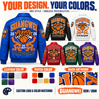 Veste de basket-ball en cuir personnalisée pour hommes, veste varsity de qualité supérieure bleu orange, veste avec patch en chenille, vêtements pour hommes
