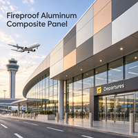 Panneau composite en aluminium ignifuge brillant de couleur champagne, revêtement FEVE, 4 mm, 1220 x 2440 mm, pour revêtement de façade de magasin