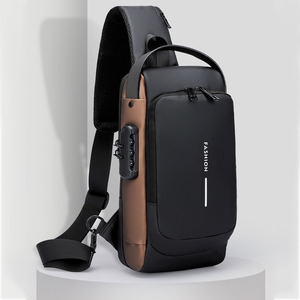 Bolsa Transversal <span class=keywords><strong>Slim</strong></span> Unissex Impermeável em Poliéster, Mochila de Peito Antifurto, Bolsa de Ombro Masculina - Product Image 1