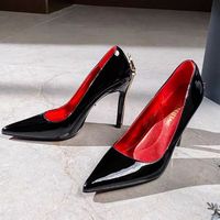 Escarpins à talons hauts en cuir verni à bout pointu, style stiletto, pour le bureau, les soirées et les événements, tailles 34 à 40