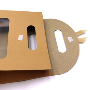 Túi giấy Kraft trắng tùy chỉnh với cửa sổ trong suốt màu đen khóa con dấu cho bao bì Quà Tặng triển lãm - Product Image 3