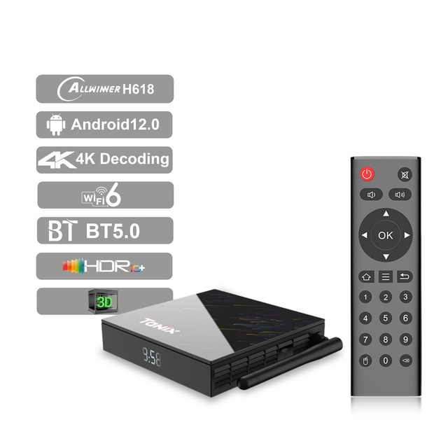 Tanix TX68 H618 4G 32G Android 12 TV Box Dual Wifi 2.4G/5G Wifi Allwinner B-T5.0 Quad Core Smart Set Top Box for Digital Signage