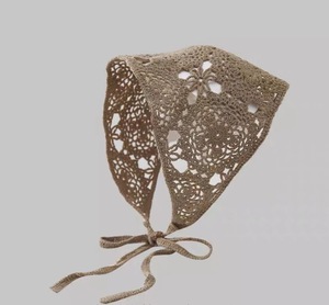 Diadema de Ganchillo de Algodón Hecha a Mano, Pañuelo Triangular Suave en Color Liso para Uso en Exteriores, Inspirado en el Cuadrado de la Abuela - Product Image 3