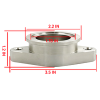 Adaptateur universel en acier inoxydable usiné CNC 38mm/44mm Vband MVS Wastegate vers collecteur à bride 2 boulons