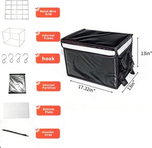 Bolsa <span class=keywords><strong>de</strong></span> Reparto <span class=keywords><strong>de</strong></span> <span class=keywords><strong>Comida</strong></span> Aislada <span class=keywords><strong>de</strong></span> Cuero Spoir con Divisor Extraíble, Base Reforzada, Térmica, Impermeable y Cierre <span class=keywords><strong>de</strong></span> Hebilla - Product Image 2