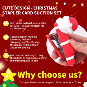 ชุดเครื่องเย็บ<span class=keywords><strong>กระดาษ</strong></span>ขนาดเล็กซานตาคลอสคริสต์มาสน่ารักพร้อมลวดเย็บ ของขวัญคริสต์มาสสุดสร้างสรรค์ อุปกรณ์เครื่องเขียนสำหรับสำนักงานและโรงเรียน - Product Image 6