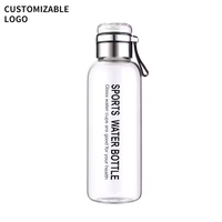 Bouteilles en verre borosilicate haute qualité avec logo personnalisé, bouteilles de sport tendance pour les voyages en plein air, bouteilles à boire directement, bouteilles à jus et à eau