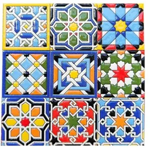 Hot selling mini moroccan tiles 5cm *5cm DIY small mosaic ceramic tiles hotel kitchen deco wall tile Magnets
