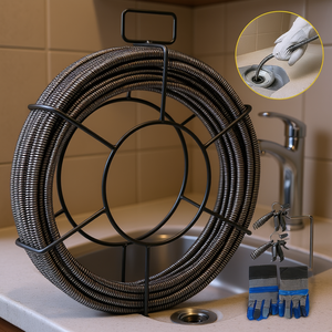 Desatascador de Drenajes de 50 Pies y 1/2 Pulgada, de Acero Recubierto de Cobre, para Limpieza de Alcantarillado - Product Image 2