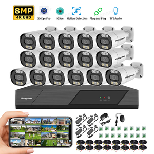 Sistema de Vigilancia 4K Hongnaer de 8MP con DVR Doméstico de <span class=keywords><strong>16</strong></span> Canales Grabador de Vídeo <span class=keywords><strong>Digital</strong></span> para Interiores y Exteriores Sistema de Cámaras de Seguridad Analógicas CCTV - Product Image 1