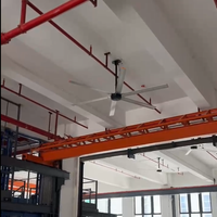 Ventilateur de plafond industriel HVLS PMSM de 8 pieds, 6 pales en aluminium, haute efficacité, économie d'énergie, sans engrenages, pour entrepôt