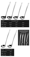 Louches de cuisine en acier inoxydable de style coréen, différents types d'ustensiles à soupe en métal pour un usage domestique