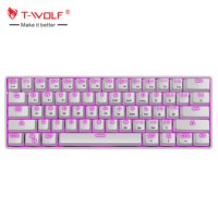 Nouveaux produits TWOLF Clavier de jeu mécanique professionnel 61 touches rétroéclairé RVB filaire USB 60 %