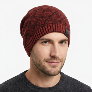 Gorro de Punto Personalizado Unisex, Spandex/Poliéster, Rayas, Botón, Estilo Vintage, Invierno, Casual, Nuevo Estilo, Talla Adulto 58-60CM - Product Image 5