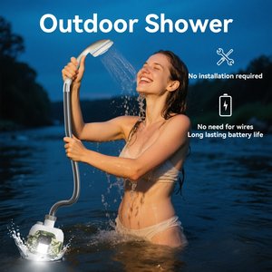 Nueva bomba de ducha portátil para acampar al aire libre, bomba Digital de pantalla completa, cabezal de ducha potente para senderismo, Camping y viajes - Product Image 5