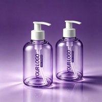Bouteilles à pompe en plastique transparent, emballage cosmétique, conteneur pour lotion, shampoing, soins de la peau, logo personnalisé