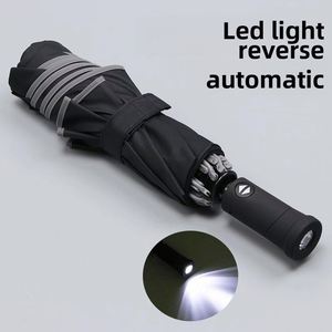Paraguas con Mango de Nueve LED Totalmente Automático, Luminoso, Plegable, Regalo Empresarial - Product Image 4