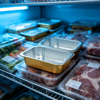 Barquette jetable en plastique PP de qualité alimentaire avec feuille d'aluminium pour cuisson rapide et uniforme au four ou à la friteuse à air